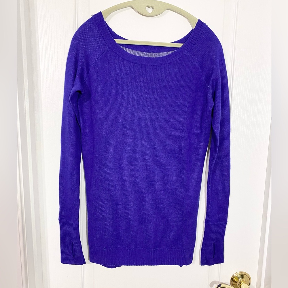 Lululemon Reversible Striped / Solid Purple Knit … - image 2